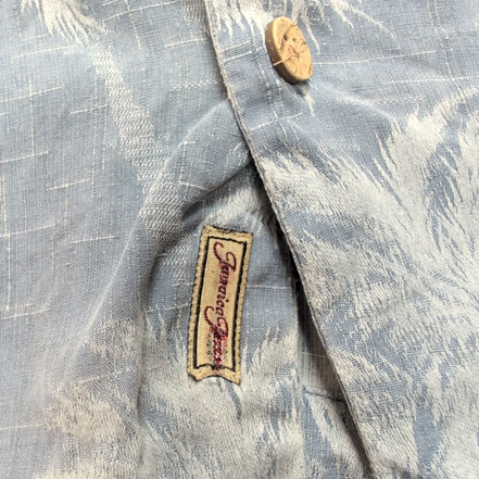 Chemise Hawaïenne Jamaica Jaxx Bleu Palmiers 100% Soie XL Bois