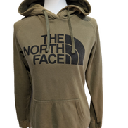 The North Face Sweat à Capuche Kaki Logo Noir - Taille S Femme