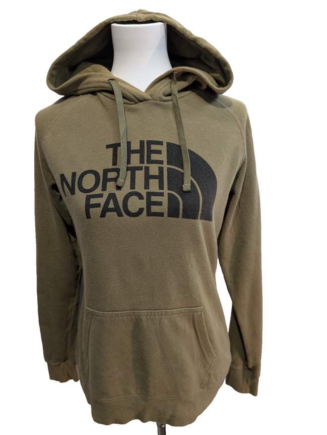 The North Face Sweat à Capuche Kaki Logo Noir - Taille S Femme