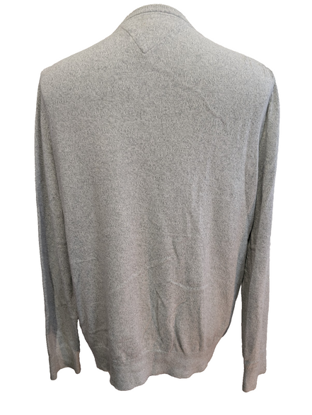 Pull TOMMY HILFIGER Homme Gris Moucheté 100% Coton Taille L Excellent État
