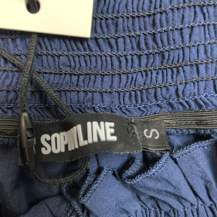 Blouse SOPHYLINE Paris Femme S Bleu Marine Broderie Florale Coton Neuve