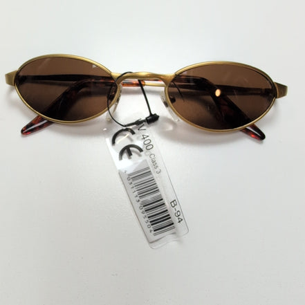 Lunettes de soleil Y2K Ovales Effet Doré et Finition Bois