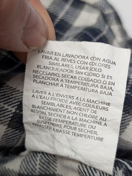 CHEMISE WRANGLER FLANELLE XXL CARREAUX BLEU MARINE VINTAGE Workwear |238S