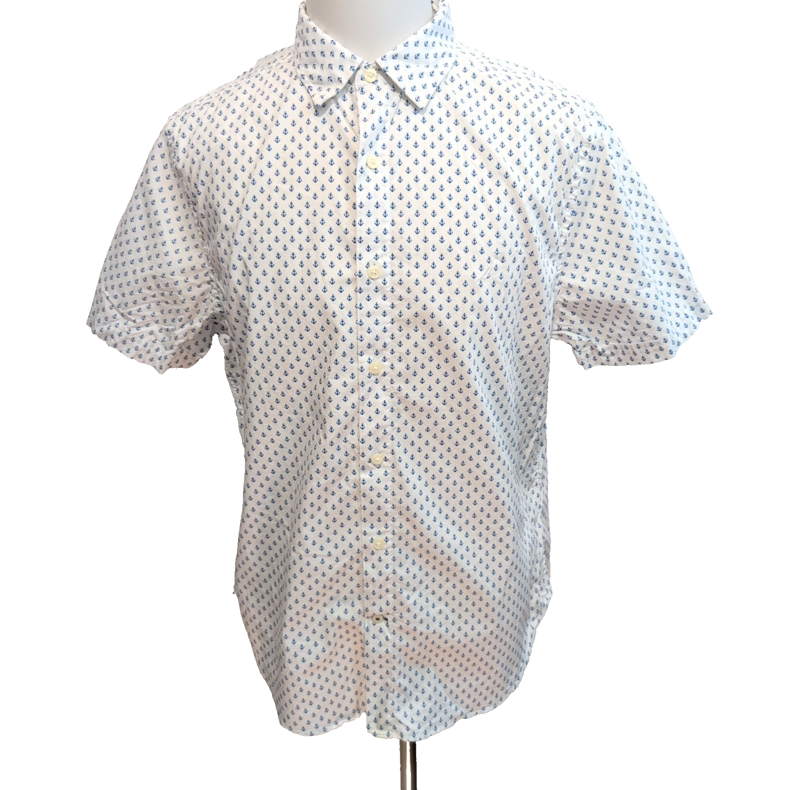 Chemise Nautica L Blanc Ancres Marines Manches courtes Stretch