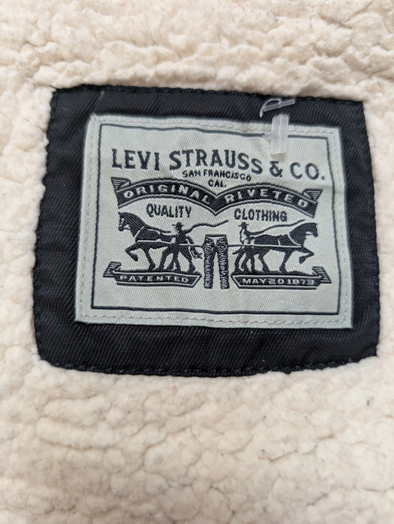 Levi's Parka Femme Longue Noir S Nylon Sherpa Capuche Fausse Fourrure |312BSR