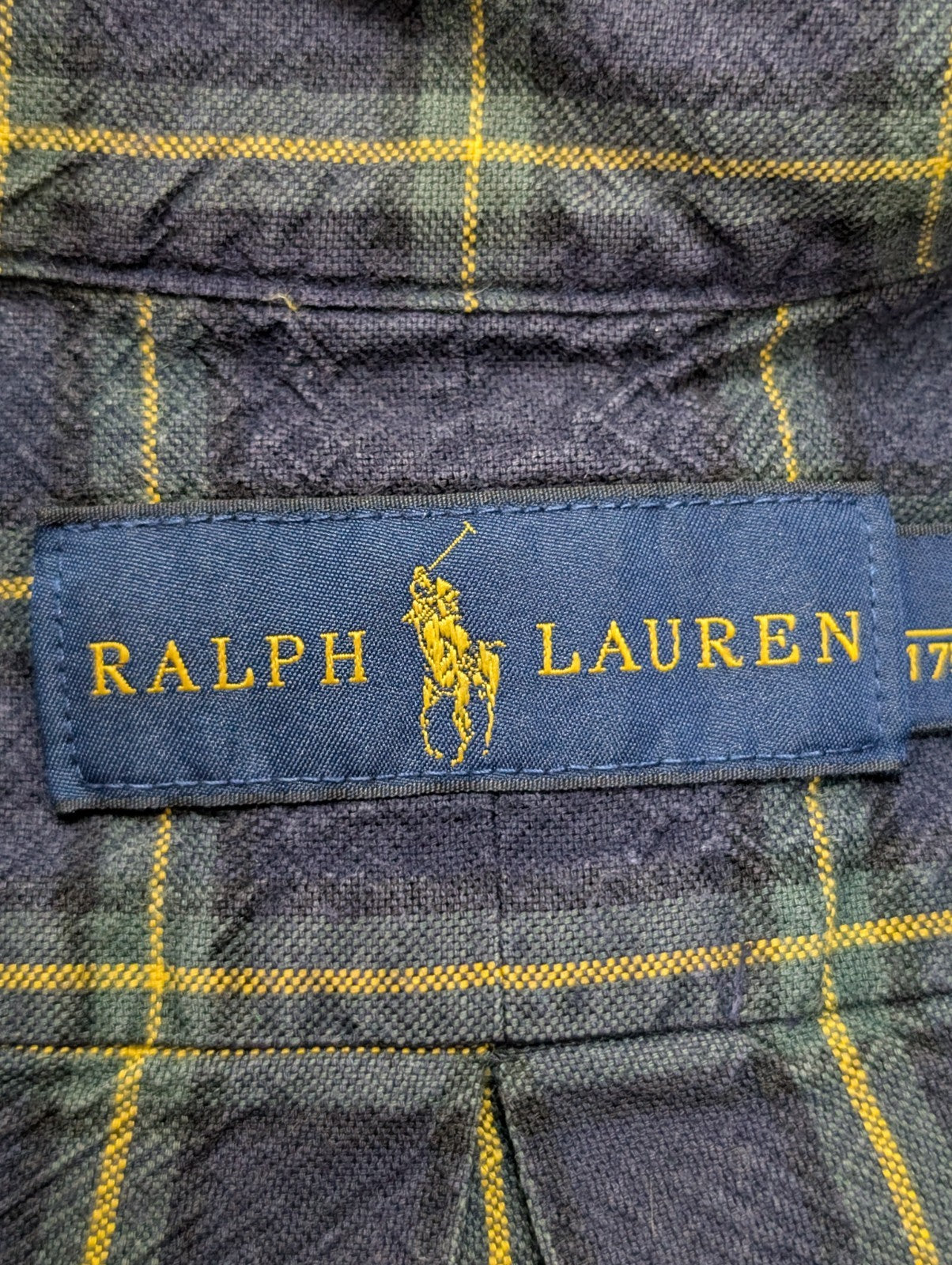 Chemise RALPH LAUREN Carreaux Bleu Marine et Jaune - Taille M