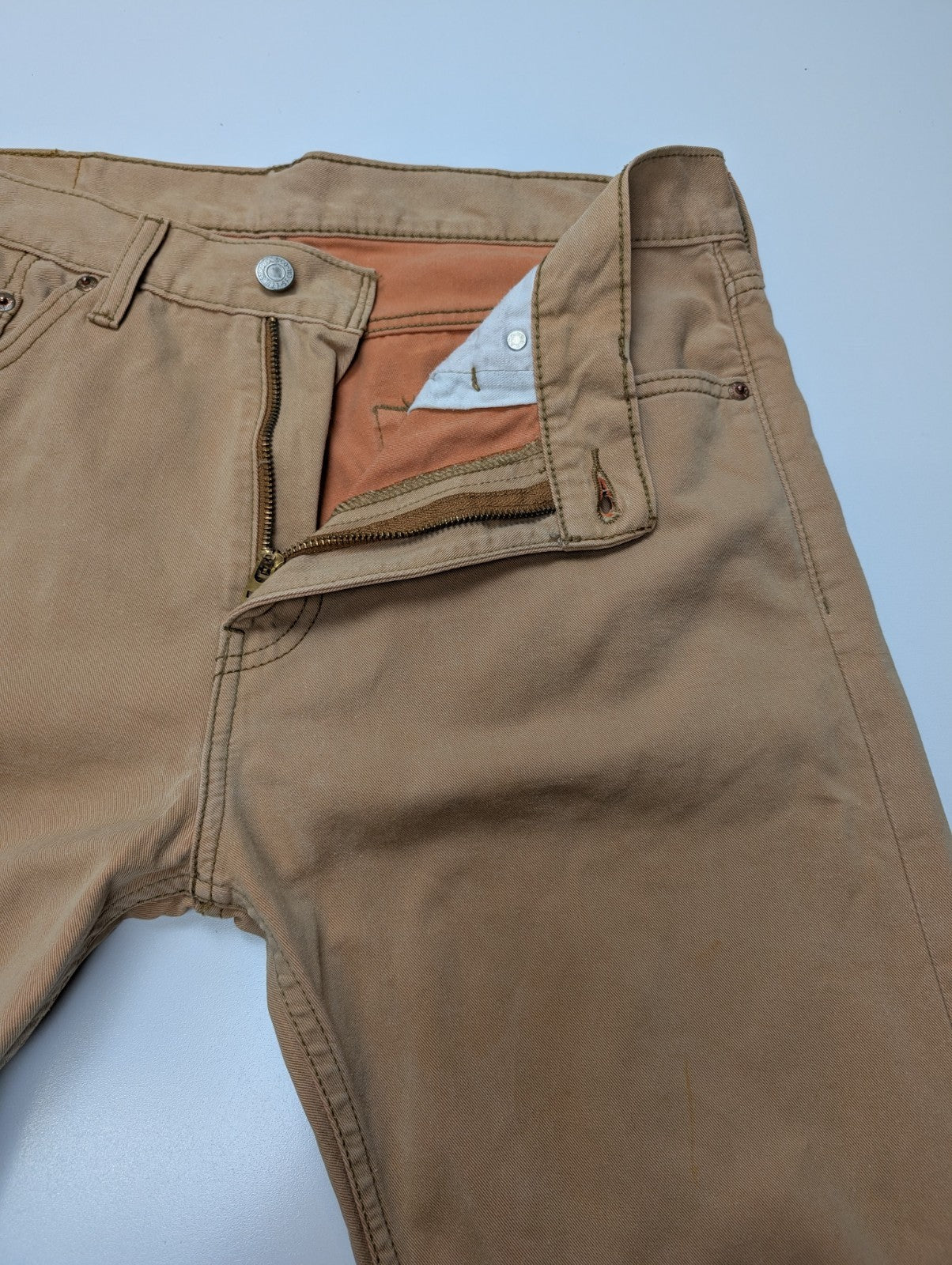 Jean Levi's 508 Regular Taper Marron Clair Beige Homme coupe droite W32 L34