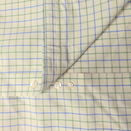 Chemise Brooks Brothers L Vert Bleu Carreaux 100% Coton manches longues