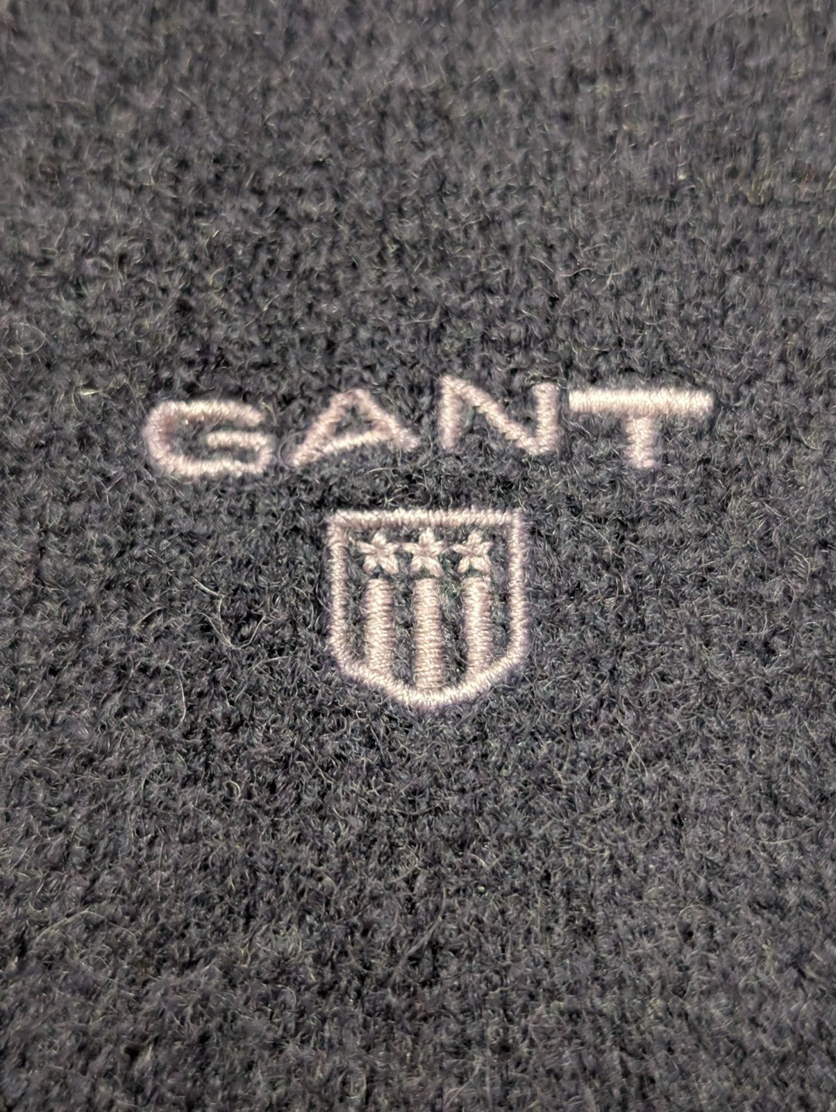 Pull Gant 100% Laine d'Agneau Col Zippé Coudières Femme M