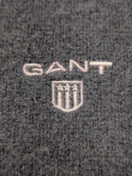 Pull Gant 100% Laine d'Agneau Col Zippé Coudières Femme M