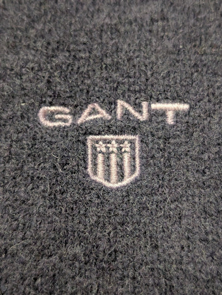 Pull Gant 100% Laine d'Agneau Col Zippé Coudières Femme M