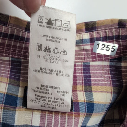 Chemise Patagonia L Bordeaux Carreaux Coton Organique Poche Homme