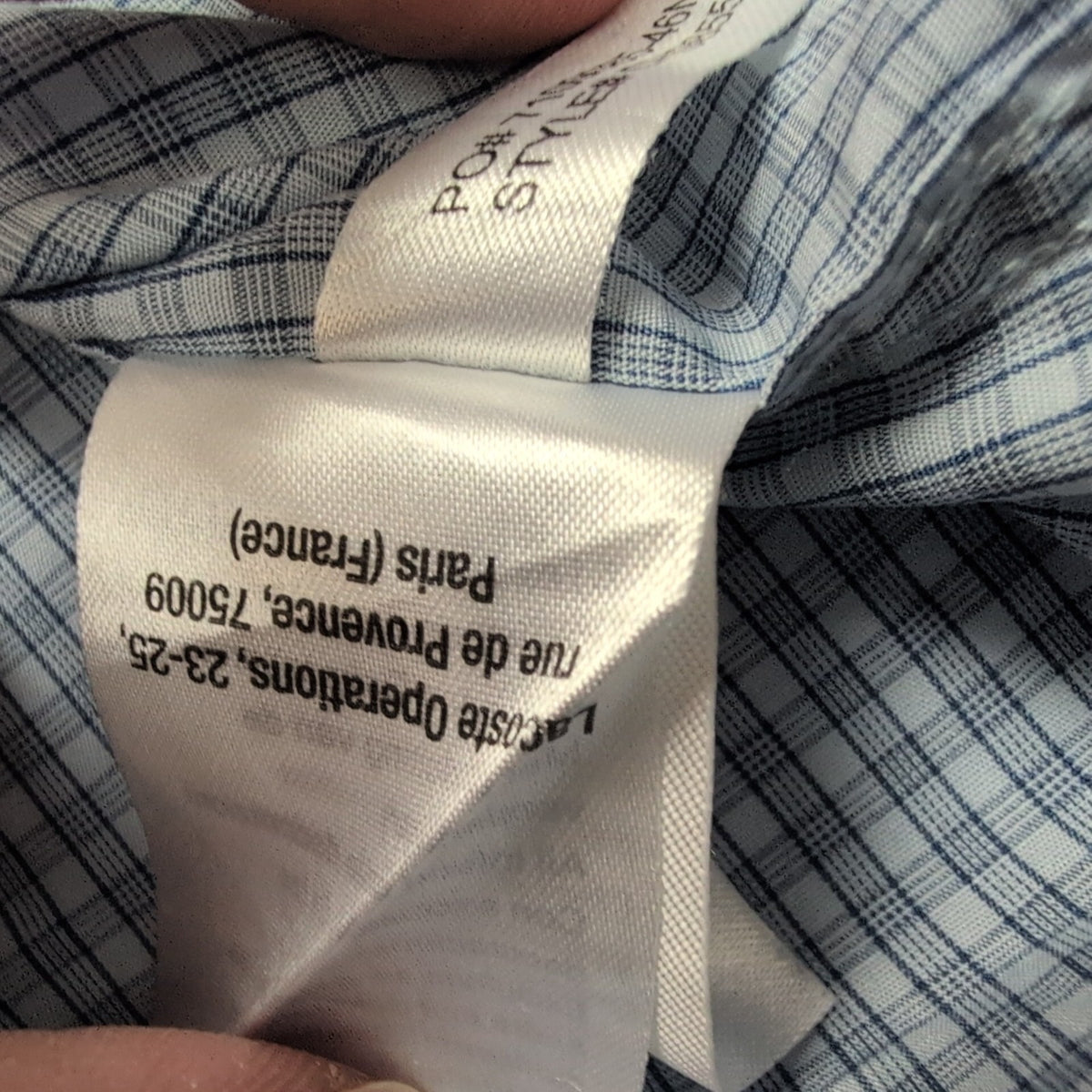 Chemise Lacoste Bleue À Carreaux Regular Fit FR 41 M Manches Longues