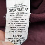 Chemise L.L.Bean T.XL TALL Chamoisette Épaisse Bordeaux Vtg 100% Coton