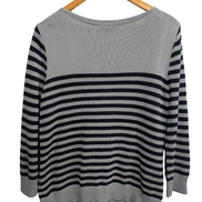 Pull LAUREN Ralph Lauren femme XL coton bleu marine rayures écusson brodé