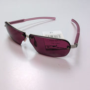 Lunettes de soleil Y2K Rectangulaires Bordeaux et Monture Métal Grise