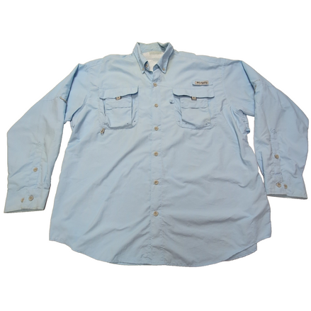 Chemise Columbia PFG bleu uni taille XXL #98e