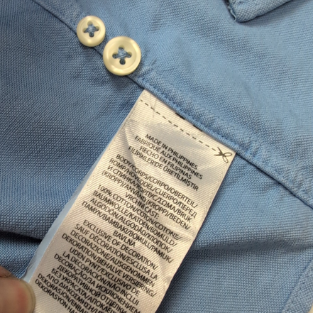Chemise Polo Ralph Lauren XL Bleue Shirt Button Down Manches Courtes QR code