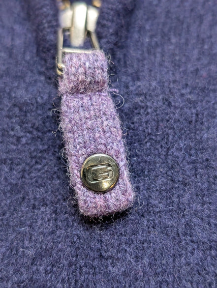 Pull Gant 100% Laine d'Agneau Col Zippé Coudières Femme M