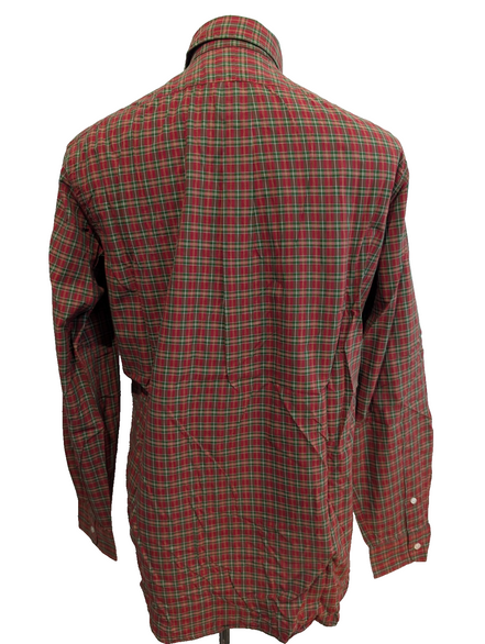 Ralph Lauren Chemise Homme M Rouge Vert Tartan Écossais Manches Longues Classic