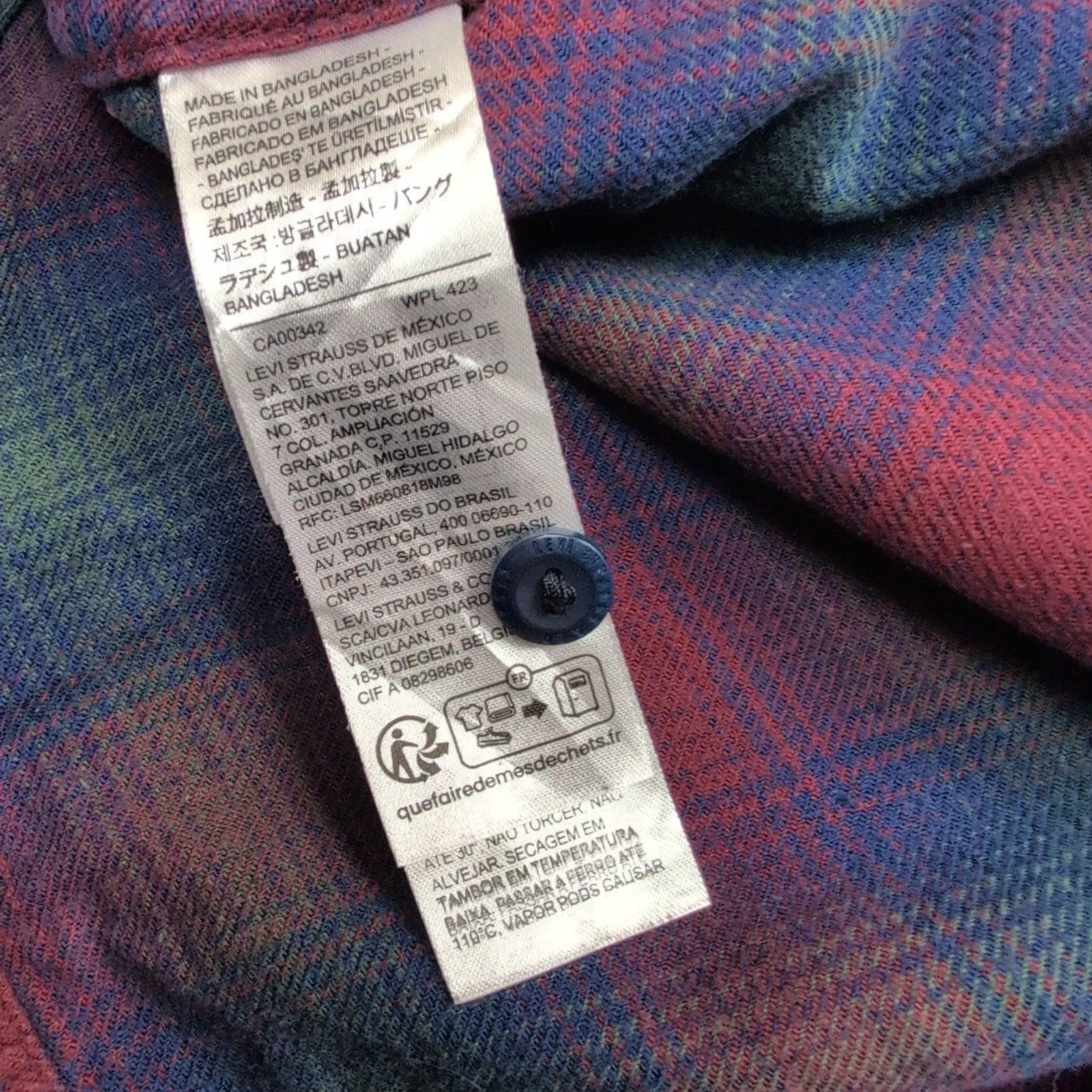 Chemise Levi's en flanelle épaisse chaude à carreaux coupe relaxed Taille L