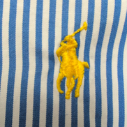 Chemise Ralph Lauren L Tall Bleue Rayures Logo Jaune Manches Longues