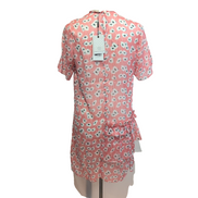 Robe Cubic S Rose Marguerites Manches Courtes Neuve Étiquette