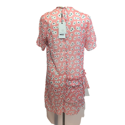 Robe Cubic S Rose Marguerites Manches Courtes Neuve Étiquette