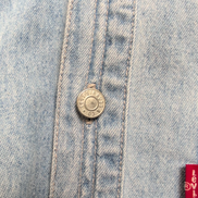Chemise Levi's Vintage Denim Jean Bleu Clair Poches Taille L manches longues