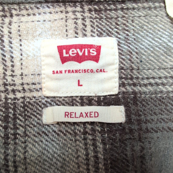 Chemise Levi's Vintage Flanelle Épaisse Carreaux Marron / Beige Taille L
