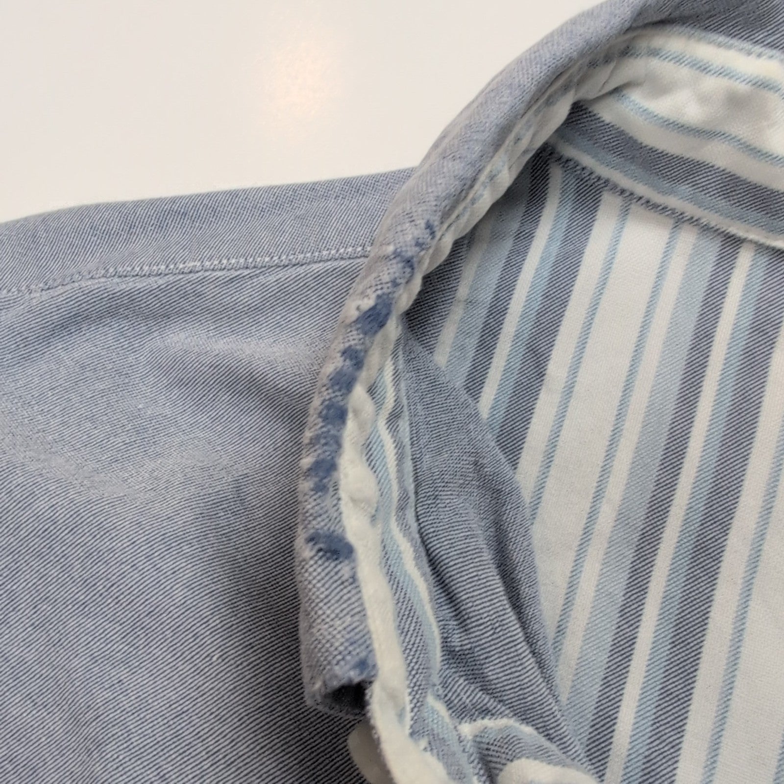 Chemise Pendleton L Bleu Uni Oxford 100% Coton Manches Longues