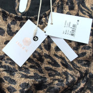 Robe Emilie.K Diane M Manches Longues Léopard Noir Doré Neuve Étiquette