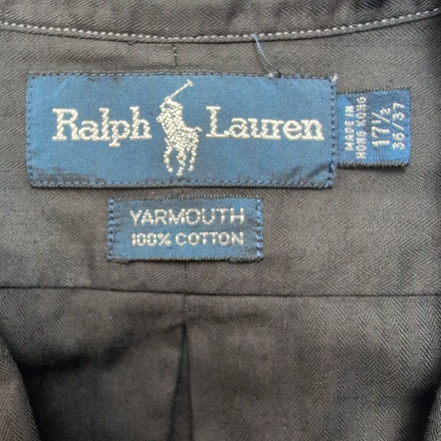 Chemise Ralph Lauren Yarmouth XL XXL Noire Manches Longues Logo Kaki