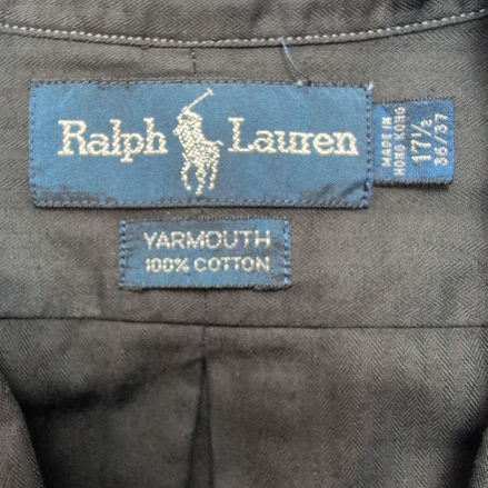 Chemise Ralph Lauren Yarmouth XL XXL Noire Manches Longues Logo Kaki