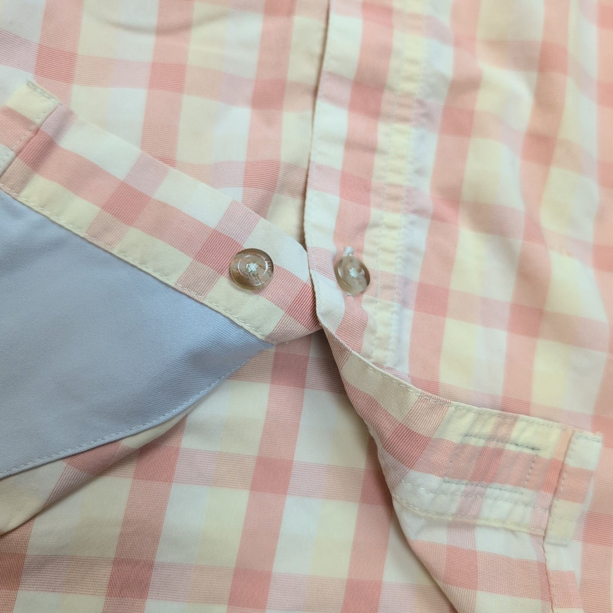 Chemise Patagonia XL Saumon Crème Carreaux Nylon Recyclé Poches Zip