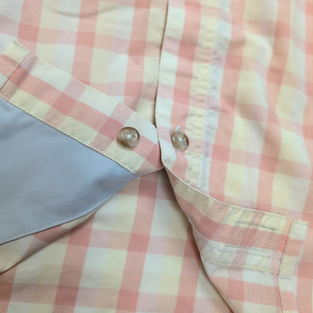 Chemise Patagonia XL Saumon Crème Carreaux Nylon Recyclé Poches Zip