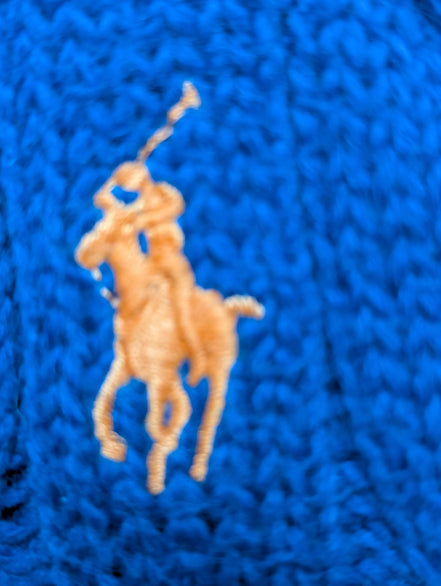 Pull Torsadé POLO Ralph Lauren Maille Dense Bleu Électrique - Taille XL