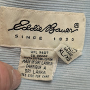 Chemise EDDIE BAUER T.XL TALL Velours Côtelé Vert Pâle Vtg