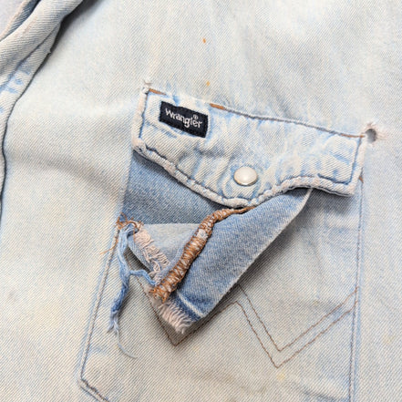 Chemise Wrangler 2XL Tall Jean Western Vintage GRUNG manches longues