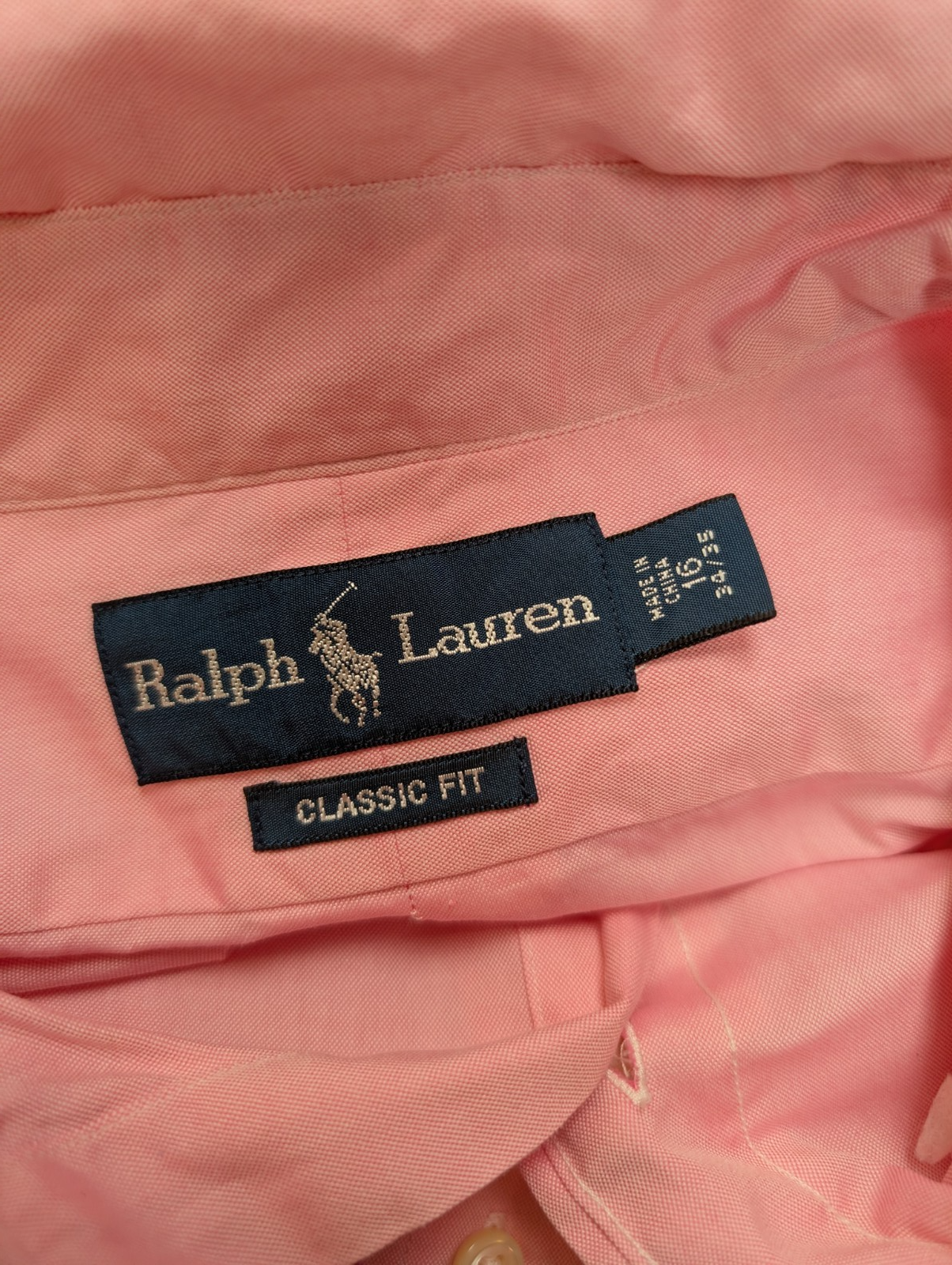 Chemise Ralph Lauren Rose Pâle Manches Longues Classic Fit - Taille L