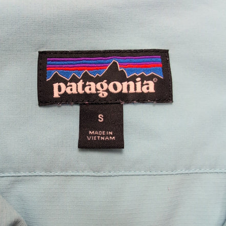 Chemise Hawaïenne Patagonia S Bleu Clair Poisson Trident Brodé Polyester