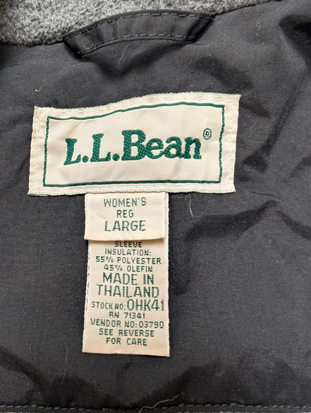 Manteau L.L.Bean Femme L Imperméable POLARTEC Thinsulate™ Hiver Noir