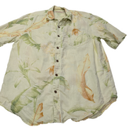 Chemise hawaïenne lin Tommy Bahama manches courtes taille M #725 hawaienne