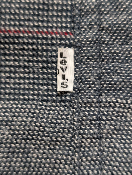Chemise LEVI'S Flanelle Marine à Rayures Manches Longues Vintage - Taille L