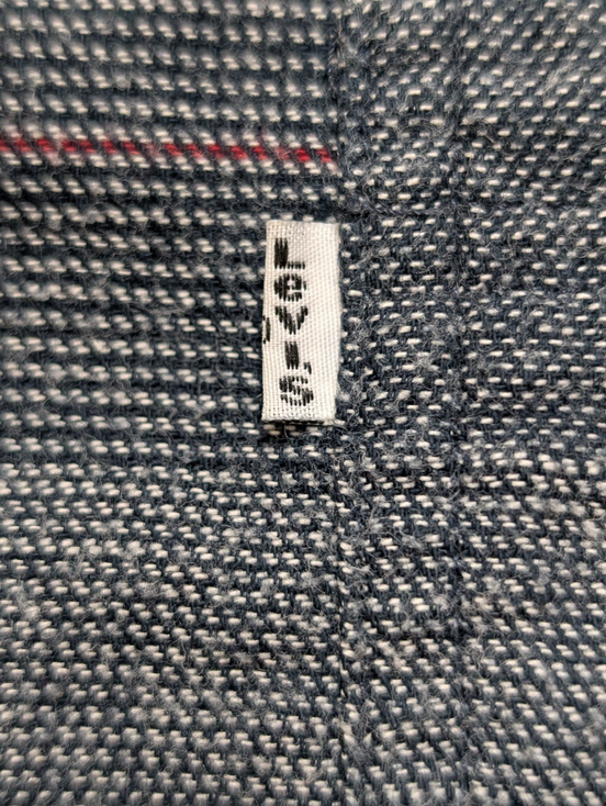 Chemise LEVI'S Flanelle Marine à Rayures Manches Longues Vintage - Taille L