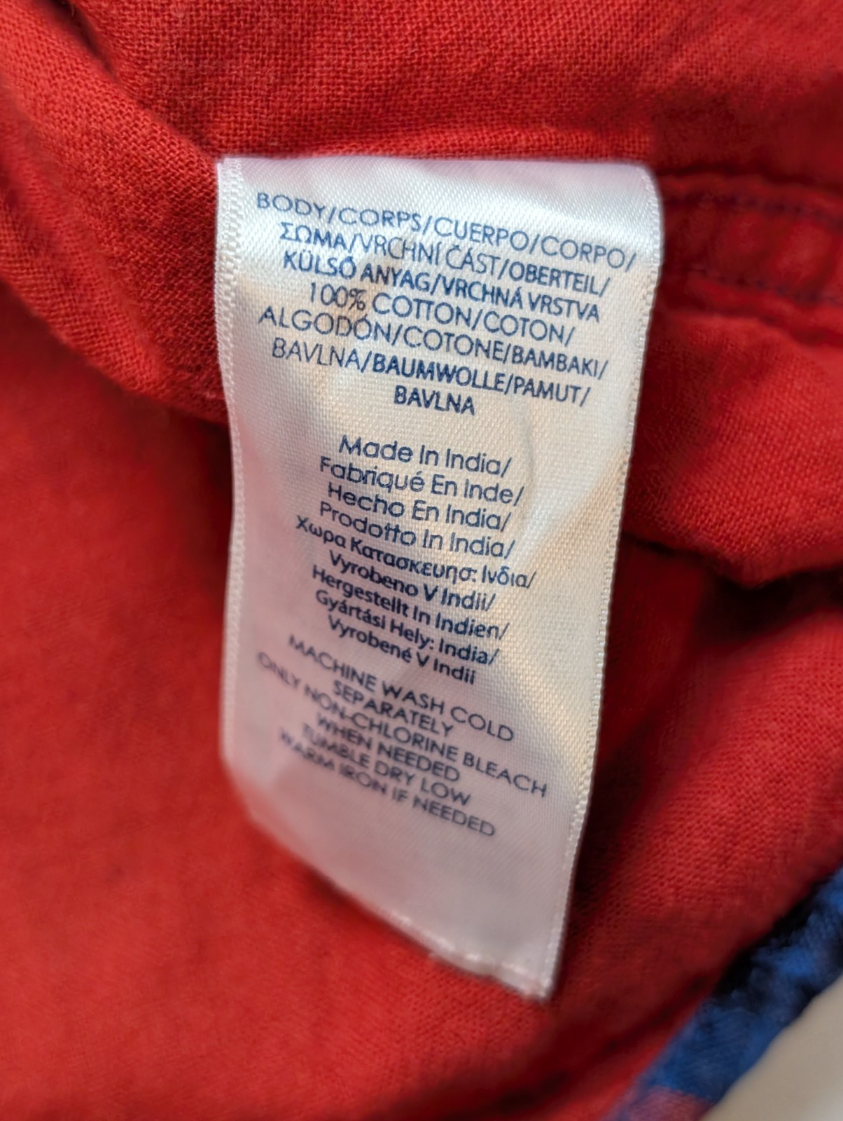🌲 CHEMISE DOUBLÉE CHAPS XL (TG) CARREAUX ROUGE BLEU MARINE