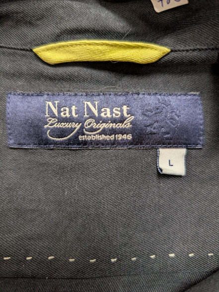 Chemise Hawaïenne NAT NAST 100% Soie Noir & Crème - Taille L