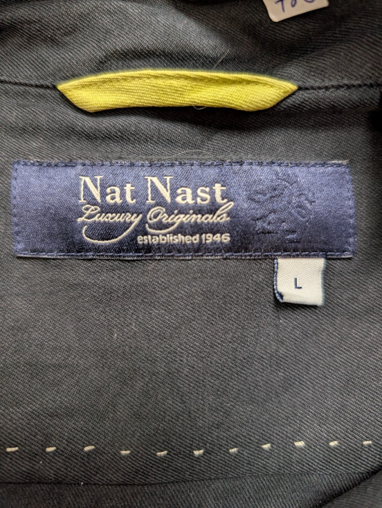 Chemise Hawaïenne NAT NAST 100% Soie Noir & Crème - Taille L