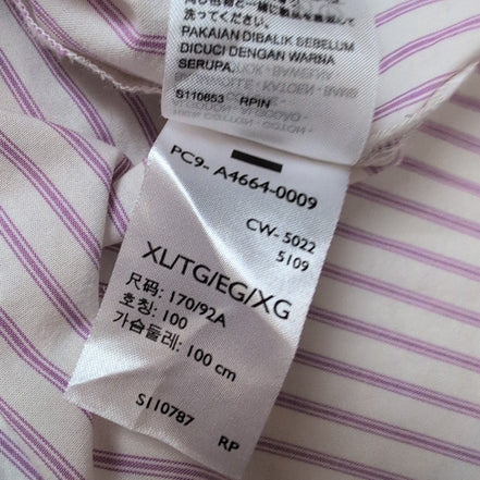 Chemise LEVI'S Homme XL Blanche à Rayures Violettes Coupe Courte
