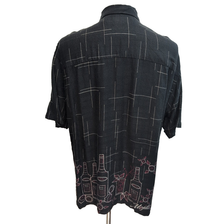 Chemise hawaïenne Havana Shirt XL noire cocktails Mojito 100% viscose